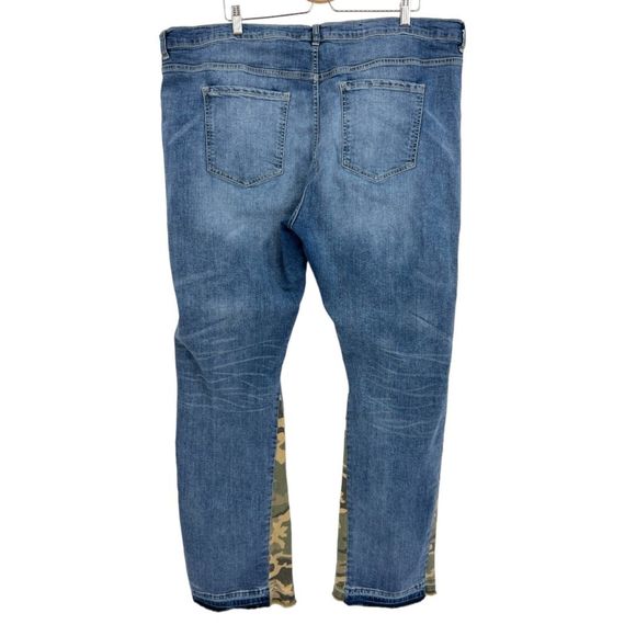 Nova Men jeans 42 medium wash camouflage at seams frayed edges pants - Picture 2 of 8